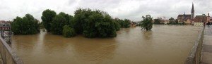 Blick auf überflutete Jahninsel