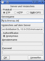 Yast 2 FTP-Dialog